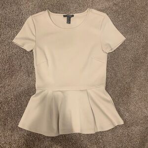 Forever 21 Peplum Top Beige
